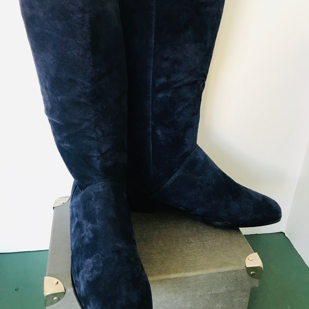AJ Valenci Blue Suede Leather Boots - Size 10 - Picture 3 of 7